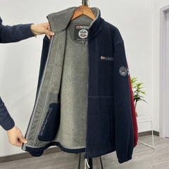 Ανδρικό παλτό από χοντρό μάλλινο fleece, ζεστό και άνετο
