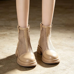 👢【Piele selectată】Botine elegante franțuzești cu plasă respirabilă