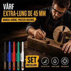 🖊️【Set de 10 Bucăți】Markere cu Vârf Lung pentru Găuri Adânci, Reîncărcabile și Reutilizabile