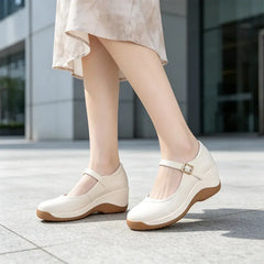 【Piele Naturală Premium】Pantofi Eleganți în Stil Francez cu Toc Wedge