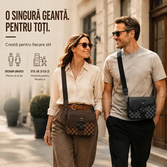 💼 Stil street-style și eleganță masculină! Geantă crossbody bărbătească tip Saddle (Cataramă tactică metalică / Curea lată multicoloră)! ✨