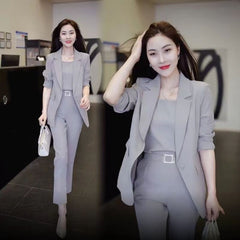 🏆【Jachetă + Vestă + Pantaloni】Costum casual modern nou, din trei piese