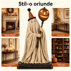 [Precomandă Halloween] Statuetă Fantomă cu Baghetă Dovleac – Decor Spooky în Ediție Limitată