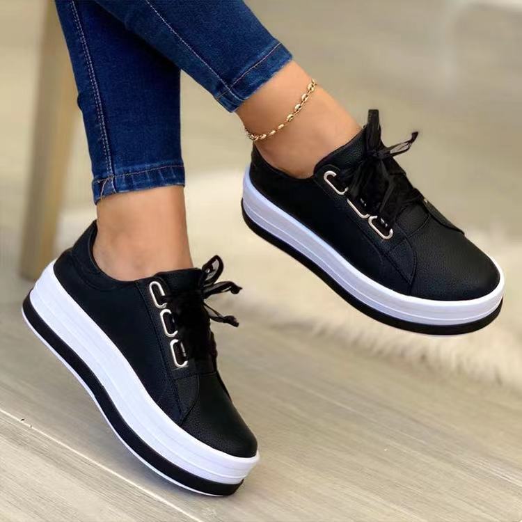 【Το best seller του καταστήματος】Γυναικεία casual παπούτσια με στρογγυλή μύτη και χοντρή σόλα