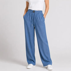 ❤️【S-3XL】👖 Alegerea perfectă pentru vară! Pantaloni lejeri din mătase de gheață, talie înaltă și efect subțiere! ✨🌸