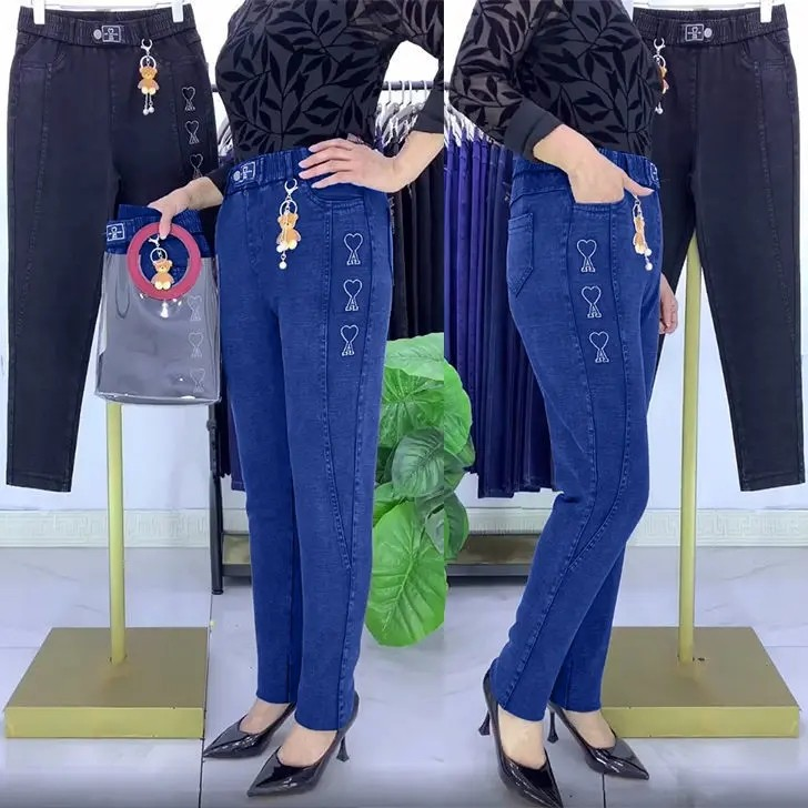 💞👖Γυναικεία τζιν υψηλής ελαστικότητας, που συνδυάζουν άνεση και ζεστασιά