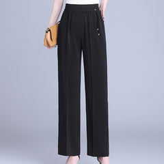 【XL-6XL】Pantaloni de vară cu talie înaltă și croială dreaptă｜Lejeri, subțiază silueta｜Perfecți pentru ținute zilnice