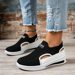Sandale Sport din Mesh pentru Femei, Adidași de Vară Ușori cu Decupaje Laterale, Pantofi Casual Fără Șireturi cu Talpă Moale