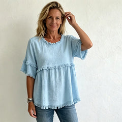 👚【100% bumbac】Tricou în stil francez retro, cu franjuri elegante
