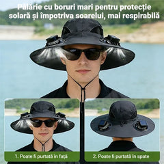🧢【Esențial pentru outdoor!】Șapcă cu ventilator alimentat solar – protecție solară / impermeabilă / umbrire ☀️🌬️