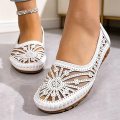 💎【36-43】Pantofi eleganți cu strasuri, design perforat și talpă moale