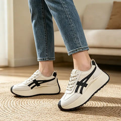 🍷 Pantofi casual moderni cu talpă groasă｜Efect de înălțare și subțiere + confort moale și elastic