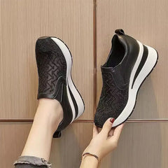 👟【piele naturală nou îmbunătățită】pantofi casual cu talpă groasă, moi și comozi