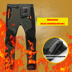🔥Είδος σε μεγάλη ζήτηση🔥 Ανδρικό παντελόνι πεζοπορίας, αδιάβροχο, αντιανεμικό, αναπνεύσιμο, με ζεστή επένδυση από fleece, κατάλληλο για υπαίθρια αθλήματα