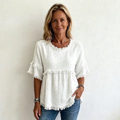 👚【100% bumbac】Tricou în stil francez retro, cu franjuri elegante