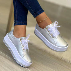 【Το best seller του καταστήματος】Γυναικεία casual παπούτσια με στρογγυλή μύτη και χοντρή σόλα