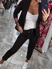 💥【Sosiri noi】✨Nou set de damă la modă din două piese｜Jachetă de costum și pantaloni largi｜Elegant, confortabil și subțire