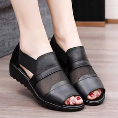 Sandale Elegante pentru Mamă: Piele Moale, Talpă cu Platformă Ușoară, Mărimi 35-41