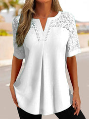 ✨【S-6XL】🎉 Tricou damă din dantelă, mânecă scurtă, model nou 2026