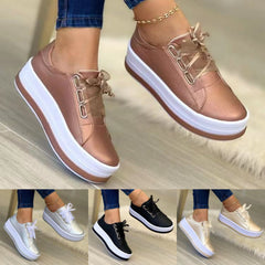 【Το best seller του καταστήματος】Γυναικεία casual παπούτσια με στρογγυλή μύτη και χοντρή σόλα