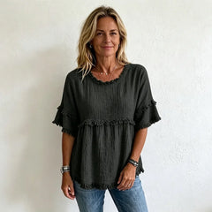 👚【100% bumbac】Tricou în stil francez retro, cu franjuri elegante