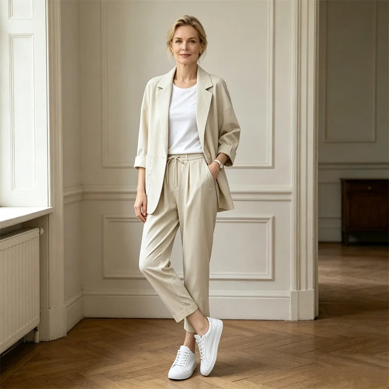 Set Elegant de Vară din In și Bumbac – Material Respirabil pentru Confort Maxim!