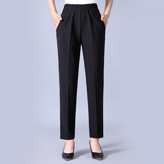 🔥【45-90KG】Pantaloni casual drepti de pluș pentru femei cu talie înaltă de toamnă și iarnă——3895139