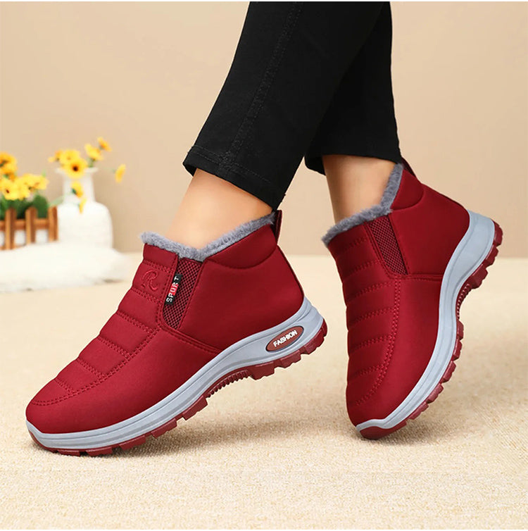 👢【Νέα Άφιξη】Γυναικείες Casual Βαμβακερές Μπότες, με Φόδρα από Φλις και Χοντρό Πέος