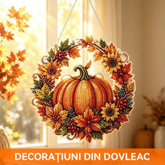 🎃💎Decorațiune suspendată cu dovleac, floarea-soarelui și aplicații strălucitoare