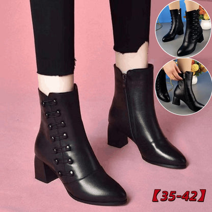 💥【Μεγάλες πωλήσεις】Γυναικεία μοντέρνα μπότες από μαλακό δέρμα