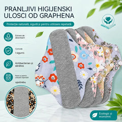 【5buc】Pad antibacterian lavabil din bumbac grafen