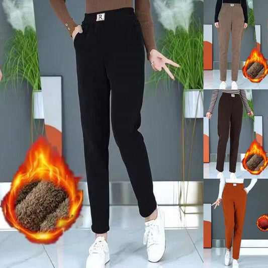 【35% OFF】2025 νέο φθινόπωρο και χειμώνα γυναικείο βελούδινο ψηλόμεσο casual παντελόνι