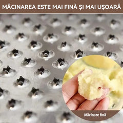 Dispozitiv 2-în-1 pentru Răzuire cu Protecție Inclusă. Ideal pentru piure de cartofi, morcovi, usturoi sau hrean!