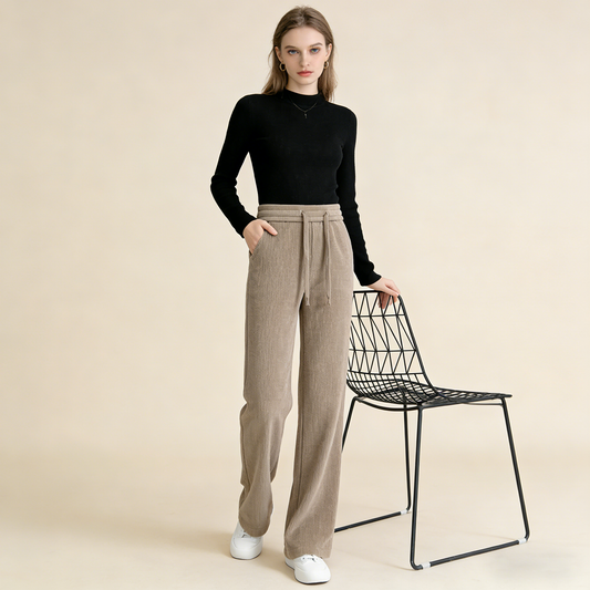 Νέα γυναικεία ελαστικά παντελόνια με φαρδιά μπατζάκια