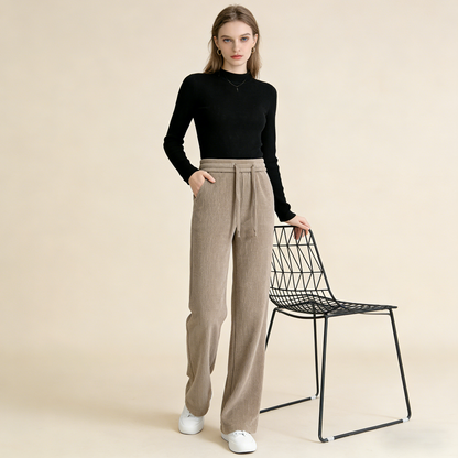 Νέα γυναικεία ελαστικά παντελόνια με φαρδιά μπατζάκια