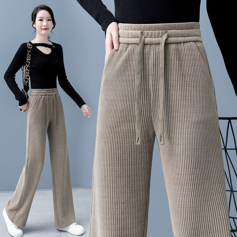 ❤【Preț redus pe perioadă limitată】【M-3XL】Pantaloni casual noi din catifea, cu picior lat, foarte confortabili de purtat.