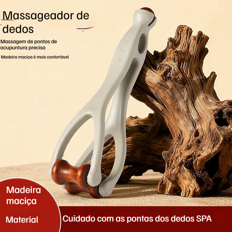 🎁【Compre 1 e leve 2】🌿 Massageador de dedo em madeira maciça: o rolo de madeira natural ajuda a estimular os pontos das articulações e aliviar a fadiga das mãos. 🌿