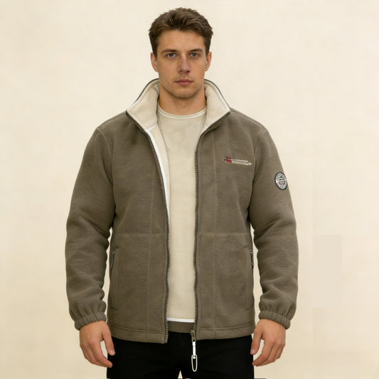 Ανδρικό παλτό από χοντρό μάλλινο fleece, ζεστό και άνετο