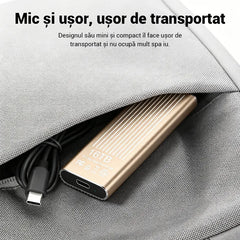 【16/64TB】Mini PSSD Extern de Mare Viteză, Hard Disk Solid Portabil din Aluminiu, Conexiune Tip-C, Design Compact Striped