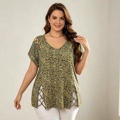🐆 Tricou modern cu imprimeu leopard, din bumbac pur, lejer și confortabil