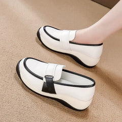 Pantofi Loafers de Damă cu Talpă Moale Ortopedică, Mocasini Slip-On pentru Corectarea Posturii și Ameliorarea Durerilor de Picioare, Încălțăminte din Piele Premium
