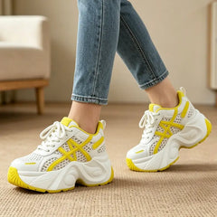 💛【Înălțare 7CM】Pantofi casual moderni cu mesh respirabil – efect de întinerire, confortabili și ușor de asortat