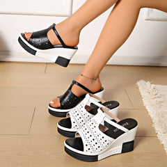 Saboți de Vară cu Platformă și Decupaj Peep-Toe: Papuci Eleganți și Confortabili, Mărimi Mari 35-43