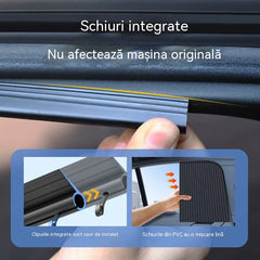 🚗【Set 4 bucăți】Perdele protecție solară cu șină glisantă pentru geamuri auto – izolează termic și protejează împotriva soarelui