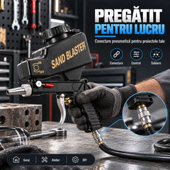 💨 Pistol de Sablare Pneumatic Portabil! Curățare Controlată și Indepărtarea Rapidă a Ruginii · Rezervor Integrat · Ideal pentru Auto, Atelier și Proiecte DIY · Disponibil pe Negru și Albastru!
