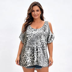 👚Tricou Fashion Oversize cu Umeri Decupați