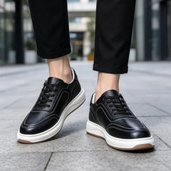 Pantofi Casual din Piele Naturală pentru Bărbați, Adidași Clasici și Sport cu Talpă Moale, Model Respirabil Găurit de Vară