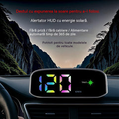 🚗 Vitezometru solar auto cu afișaj digital - Wireless și autoîncărcare!