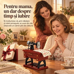 🧵 Cutie Muzicală în Stil Retro - Mașină de Căsătorit și Cusut Vintage! Mecanism cu Arc (Fără Baterii) · Sertar Interactiv · Un Cadou Plin de Emoție pentru Mamă sau Persoane Draghe!