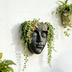 ✨Ghiveci de Perete în Formă de Chip Uman, Sculptură Decorativă pentru Plante Căzătoare, Ghiveci Suspendat de Interior și Exterior, Decor Grădină